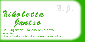 nikoletta jantso business card